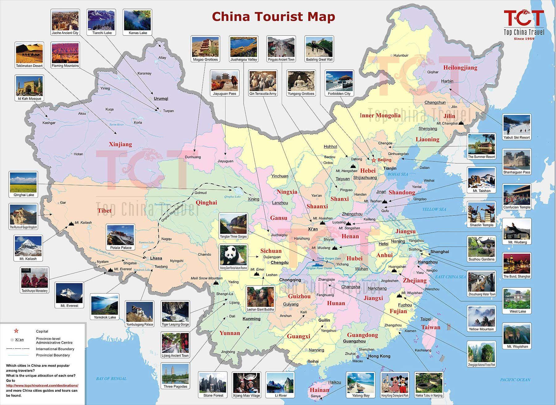 best places to visit in china map