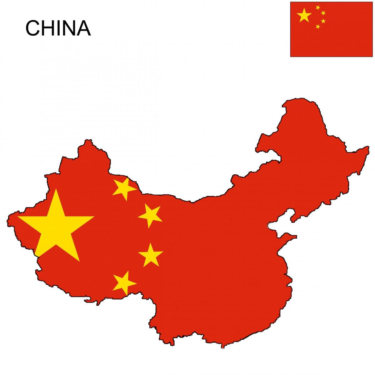 Map of China flag