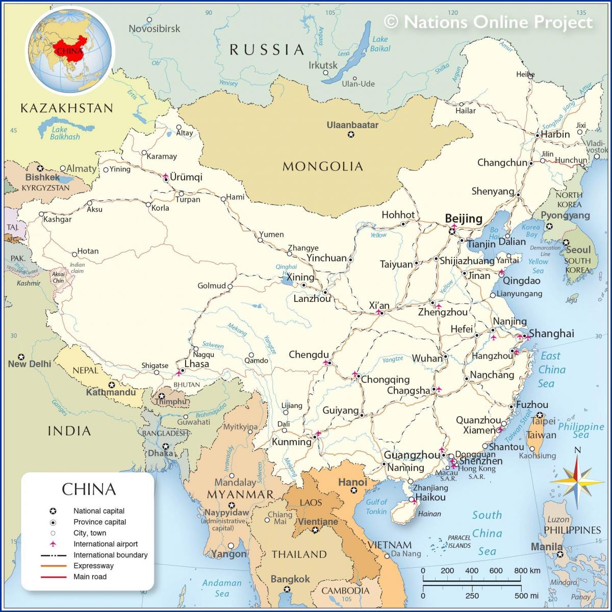 Map of the country China