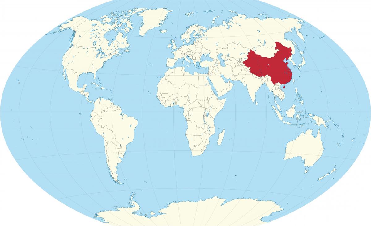 China location on world map